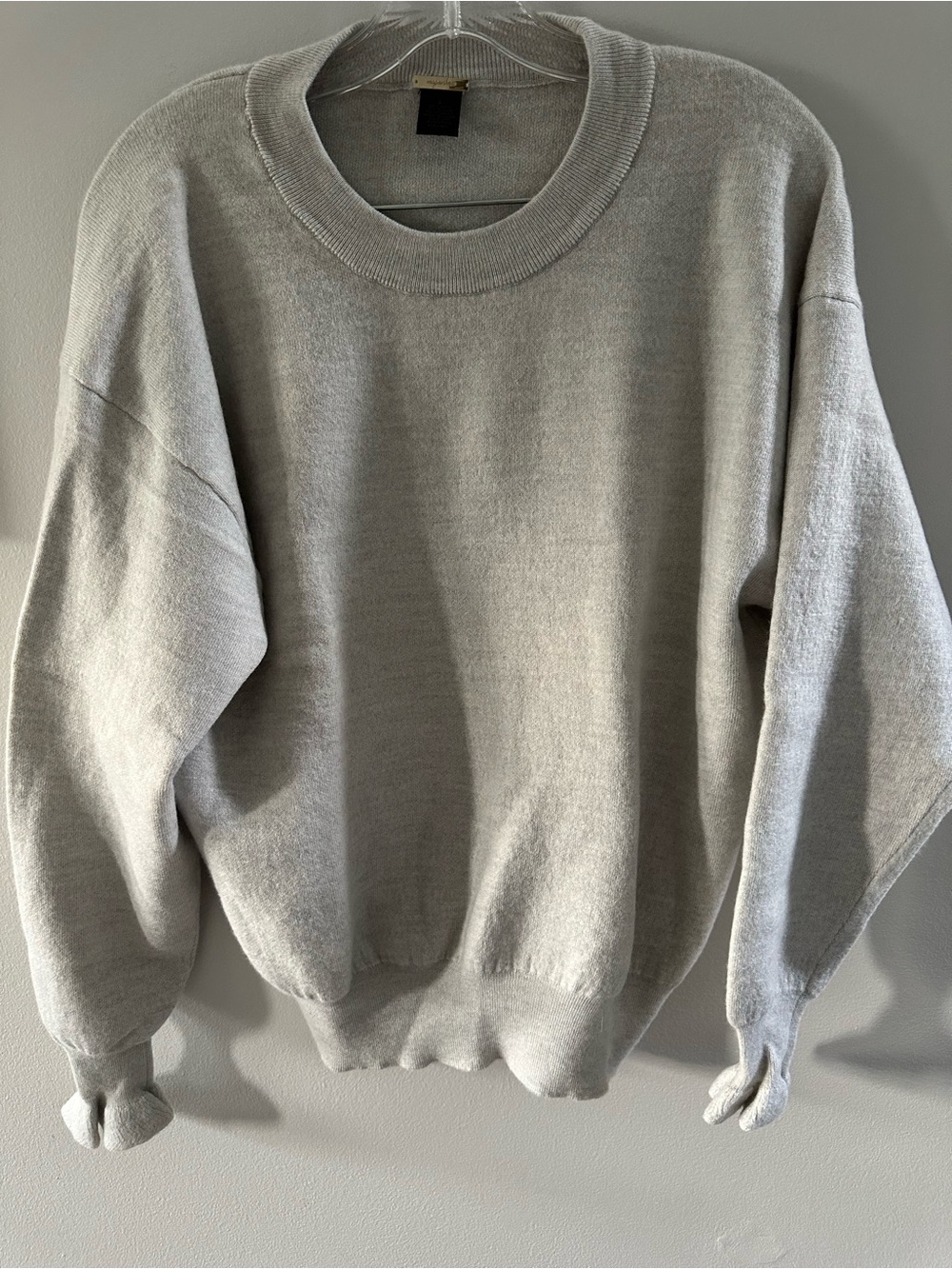 Magaschoni Wool Blend Crewneck Sweater Light Gray Size Large